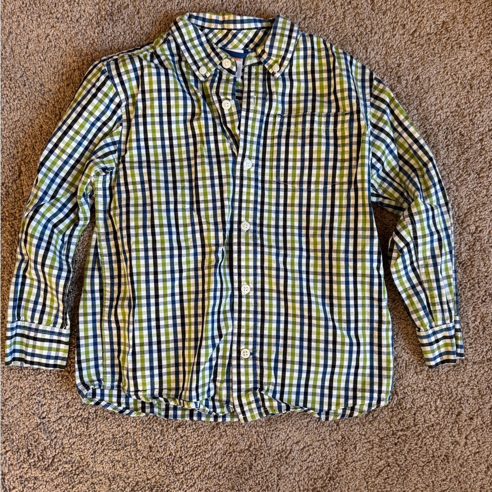 Gymboree Kids Checkered Button-Down Shirt - Blue, Green, White